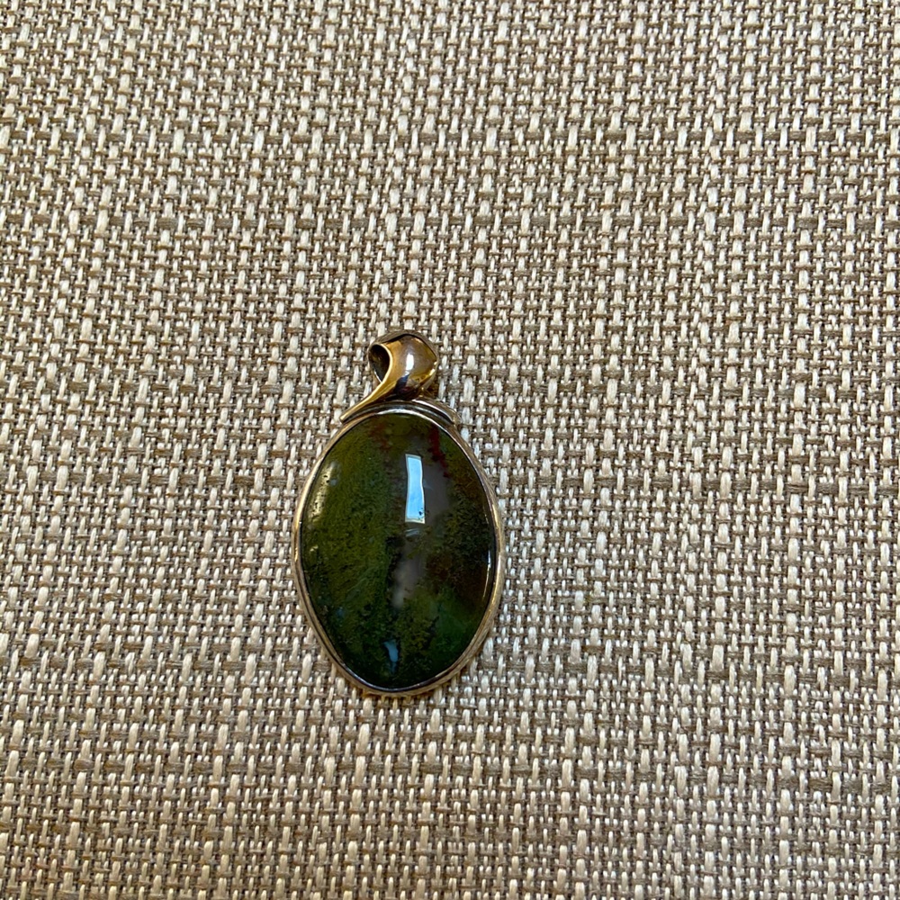 Sterling moss agate pendant.